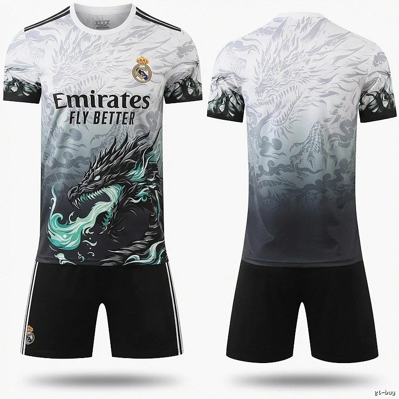 Real Madrid dragon pattern gradient style jersey