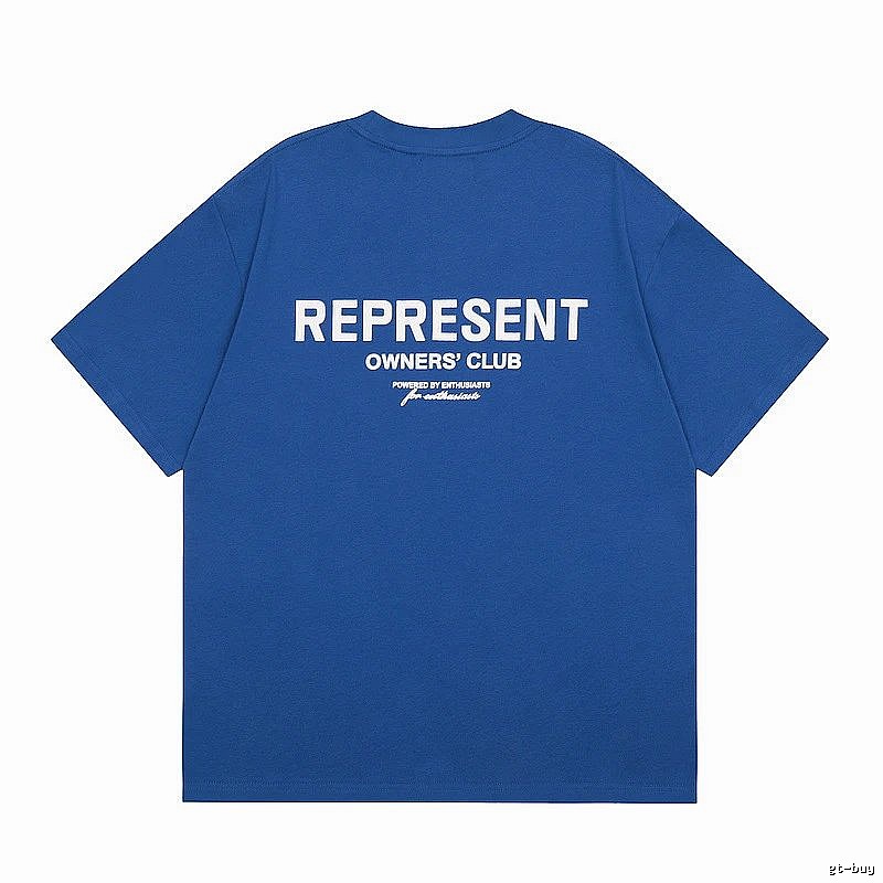 Represent Blue Style 801 Owners Club T-Shirt Airport Outfit Logo