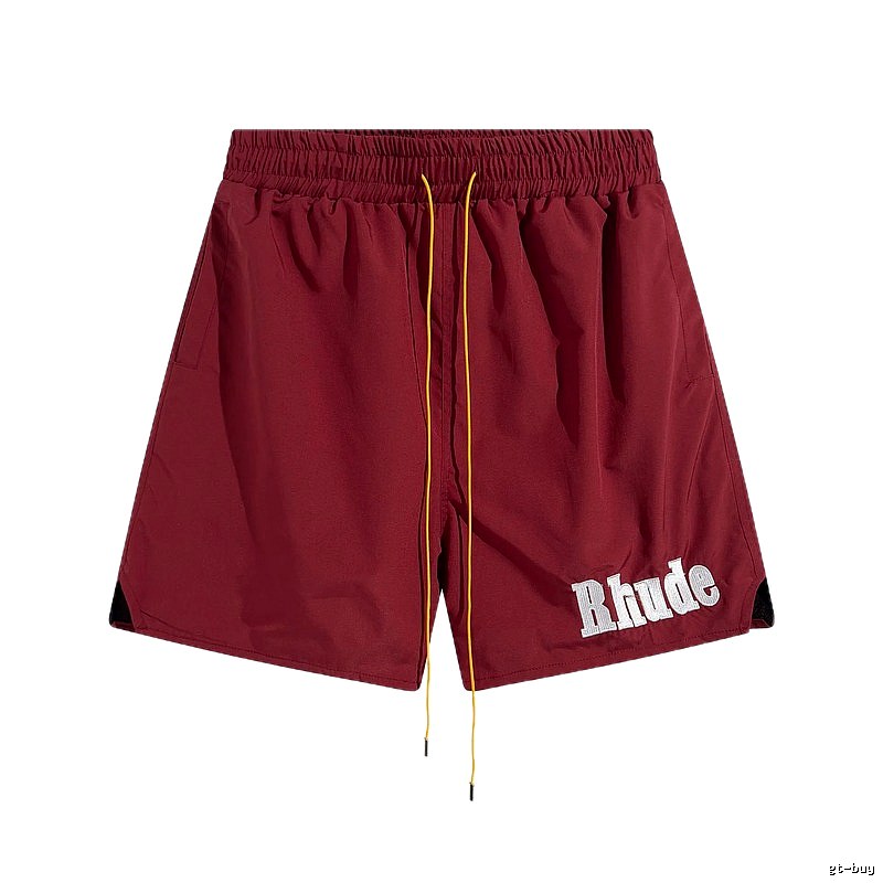 RHUDE casual style burgundy shorts