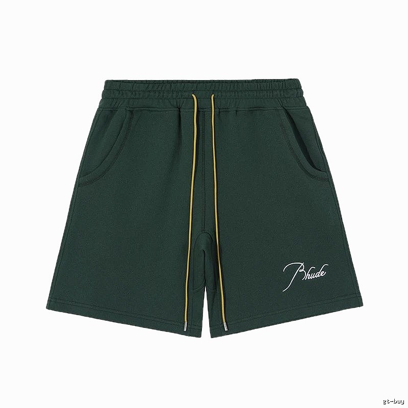 RHUDE casual style dark green shorts
