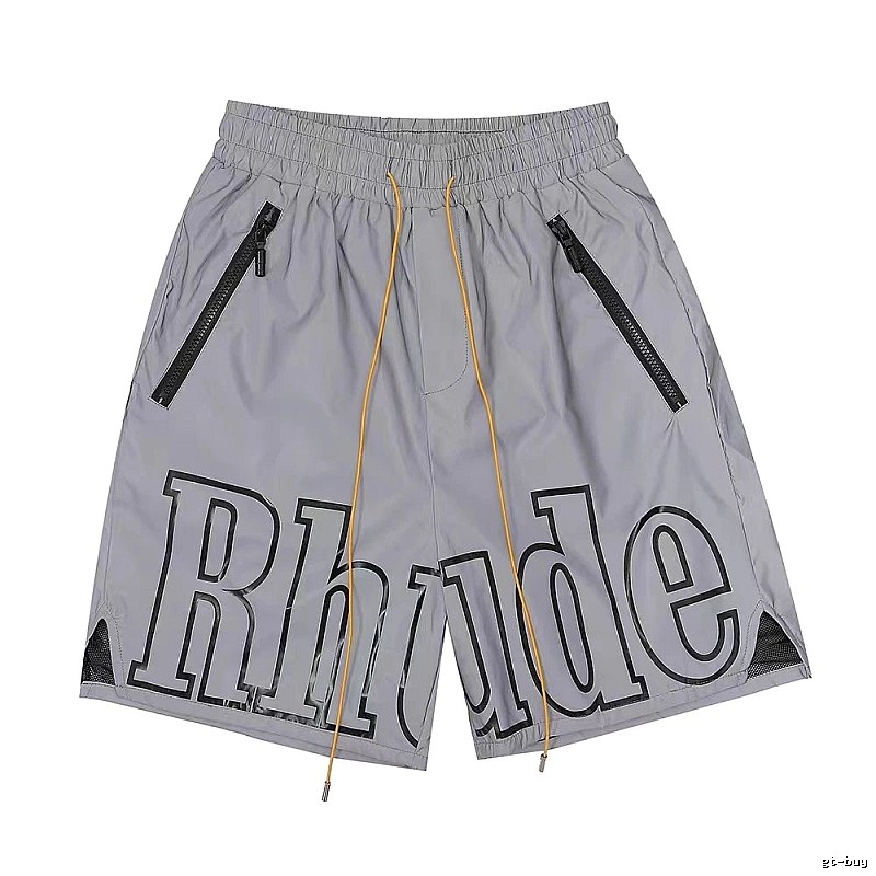 RHUDE letter trendy brand gray shorts