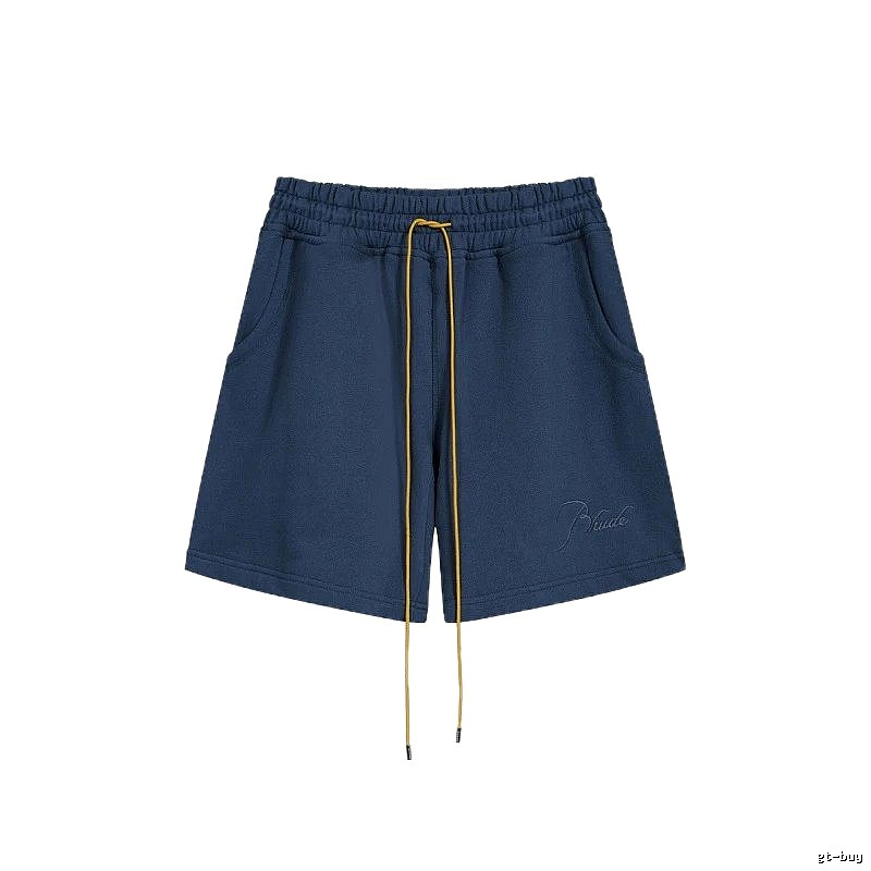 RHUDE minimalist style navy blue shorts