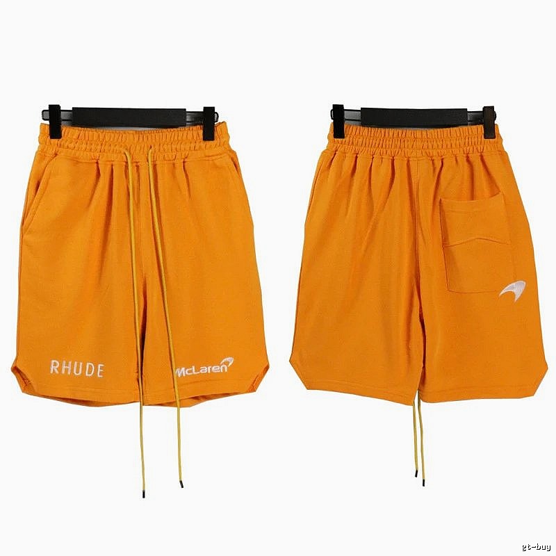 RHUDE Orange Trendy Brand Sports Shorts