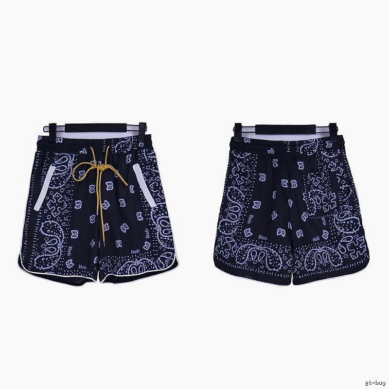 RHUDE retro-style black shorts