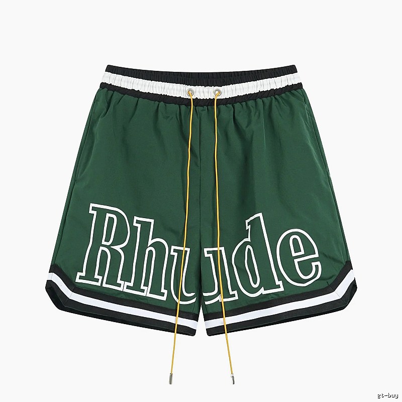RHUDE sporty dark green shorts