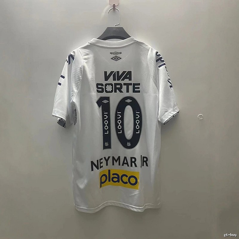 Santos Classic Neymar Jr #10 soccer jersey White Football Sponsor for Daily Styling