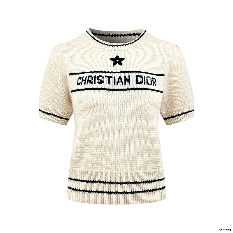 Short Sleeve Knit Sweater in Black by Dior