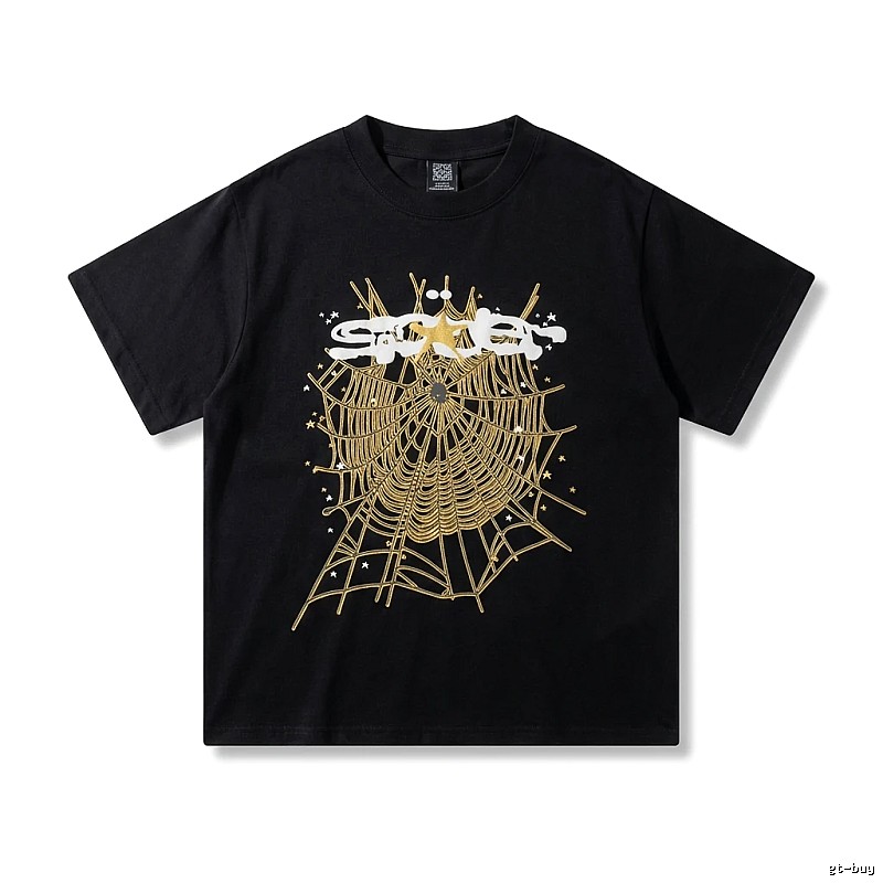 Sp5der Cobweb Print Black T-shirt