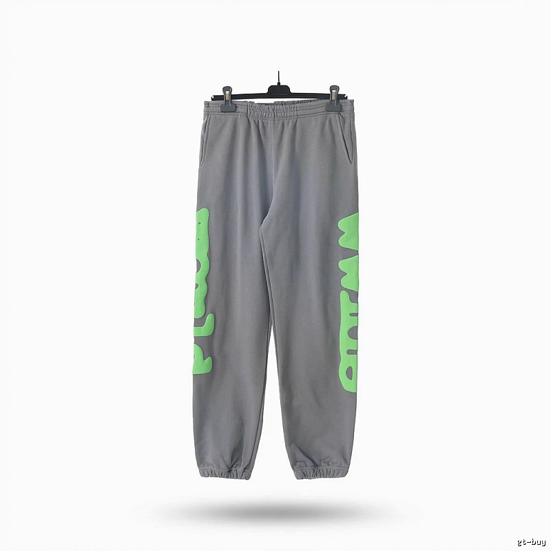 Sp5der Fluorescent Letter Trendy Grey Sweatpants