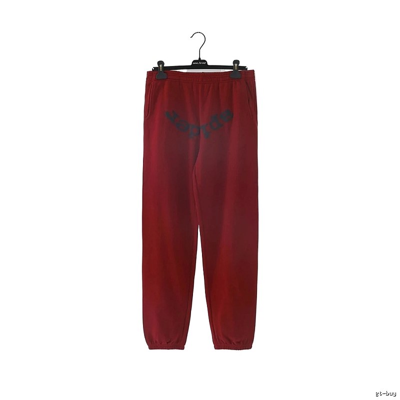 Sp5der Letter Trendy Style Red Pants
