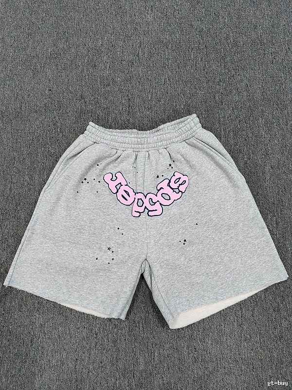 Sp5der Printed Street Style Grey Shorts