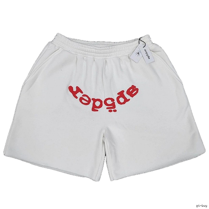 Sp5der Printed Street Style White Shorts