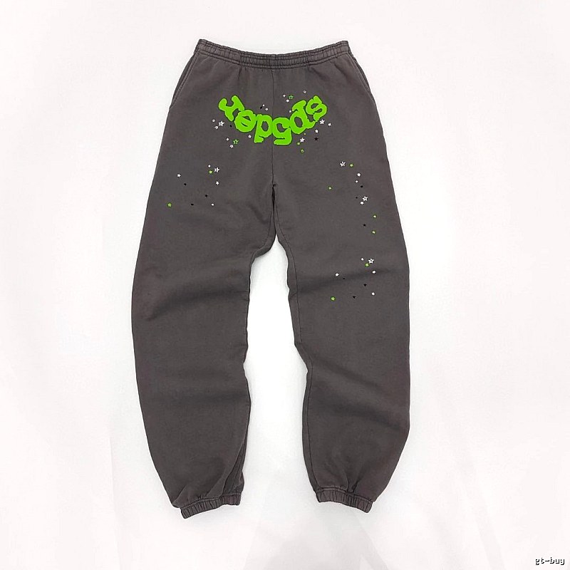 Sp5der Travel Charcoal Graphic Sweatpants