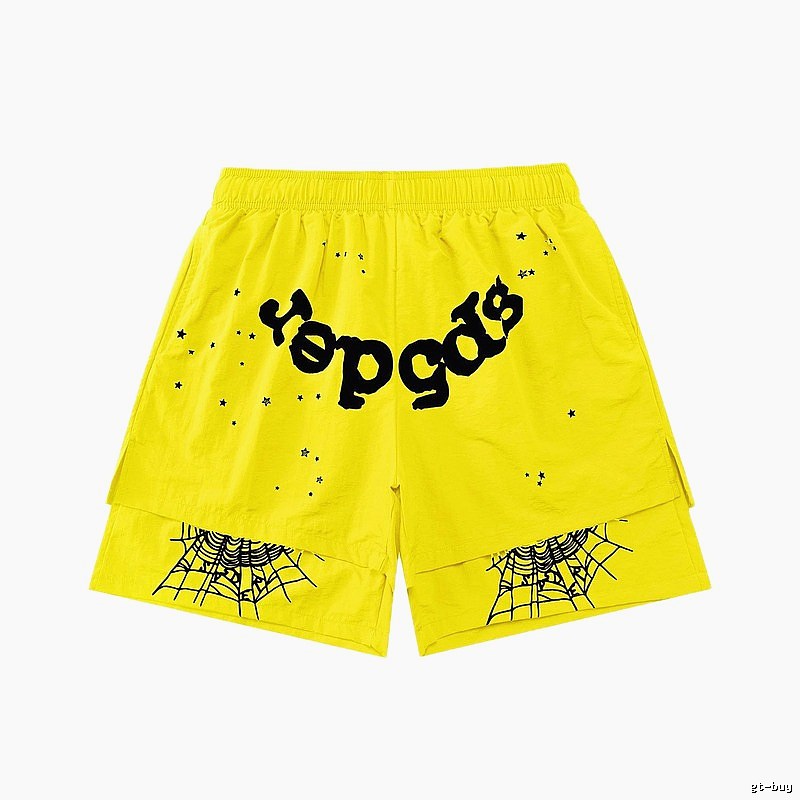 Sp5der trendy and cool style yellow shorts
