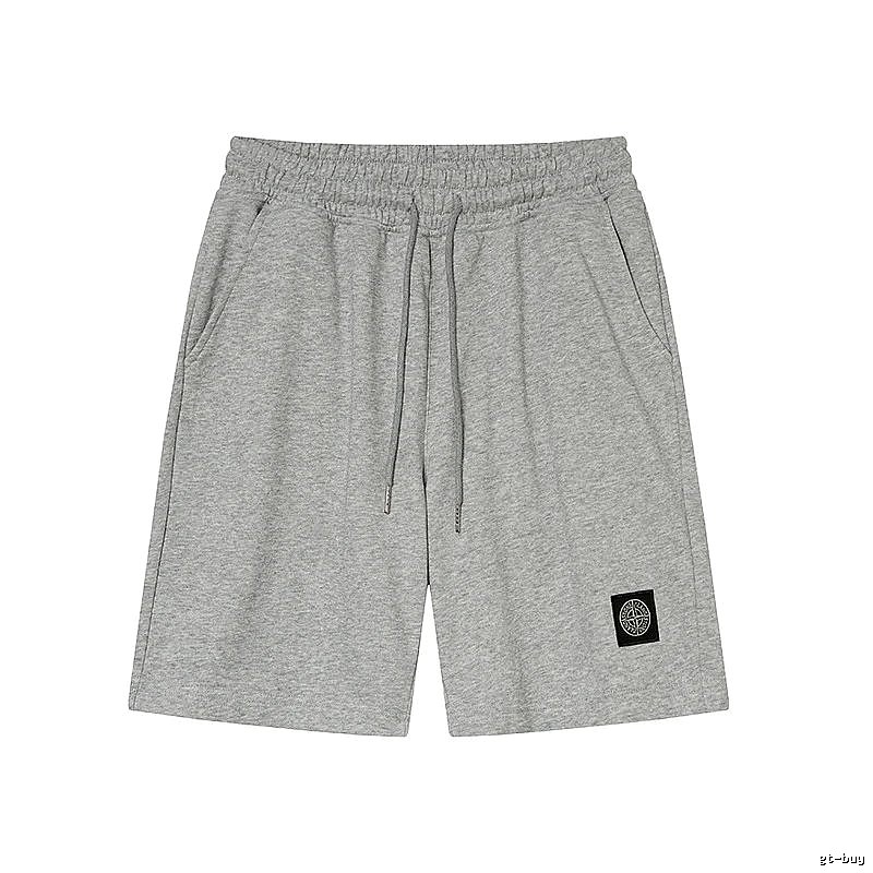 Stone Island Badge Casual Style Grey Shorts