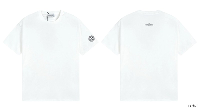 Stone Island Badge Minimalist Style White Short-sleeve T-shirt