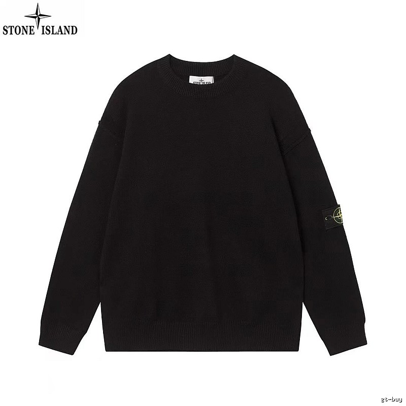 Stone Island Black Crewneck SweatShirt Travel Styling