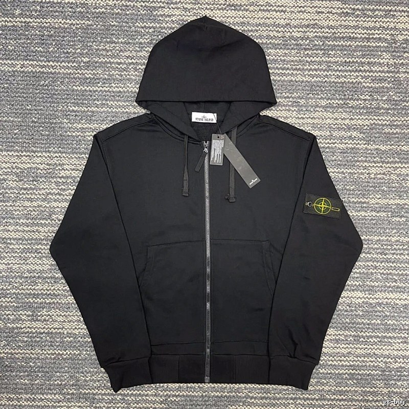 Stone Island Black Zip Hoodie Daily Styling