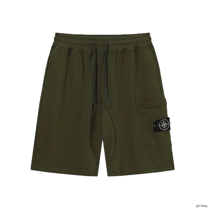 Stone Island Classic Functional Style Army Green Casual Shorts