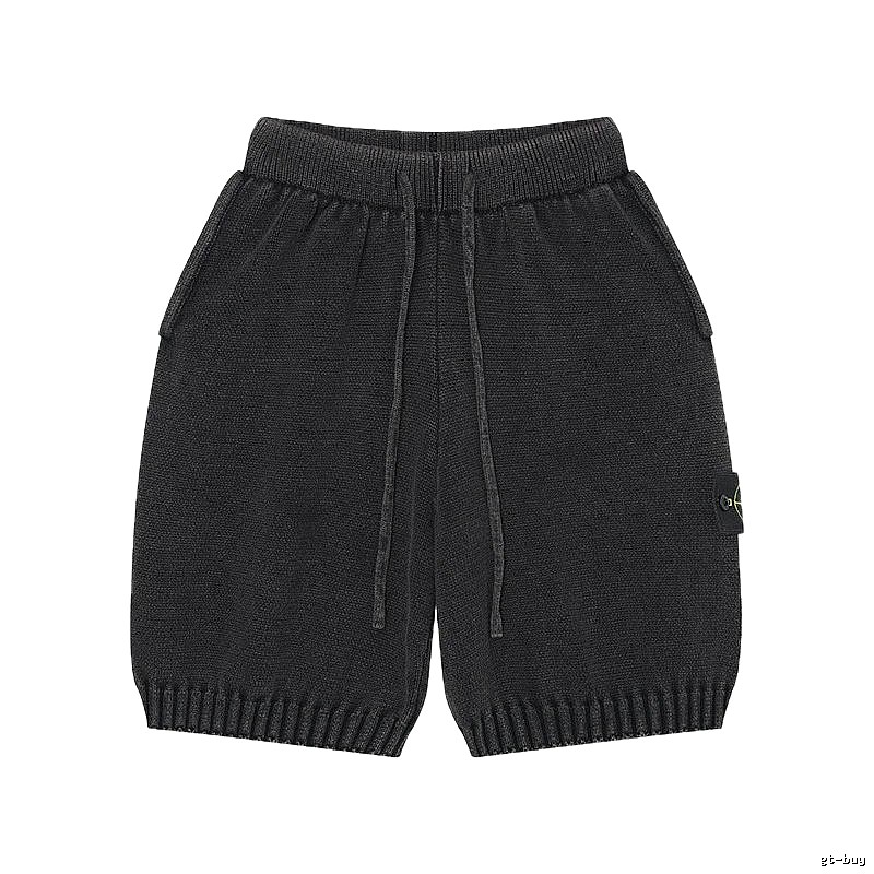 Stone Island Classic Street Style Carbon Black Knit Shorts