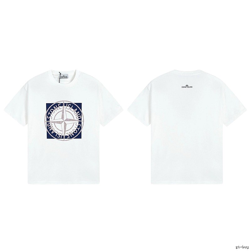 Stone Island Compass Collection Street Style White T-Shirt