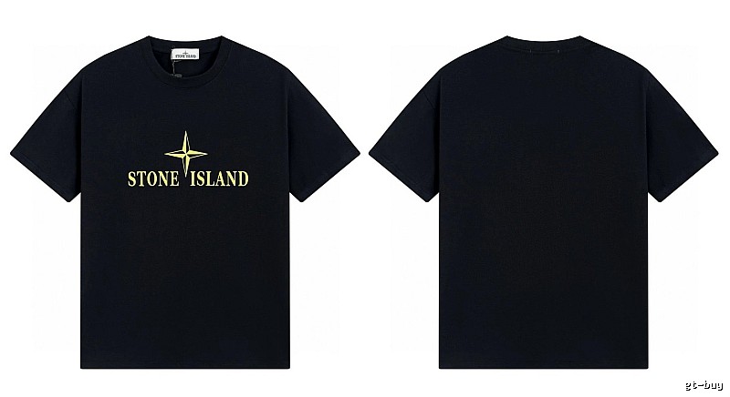 Stone Island Compass Print Street Style Black T-Shirt