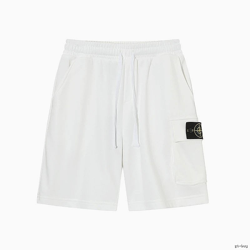 Stone Island Compass Series Workwear Style White Shorts