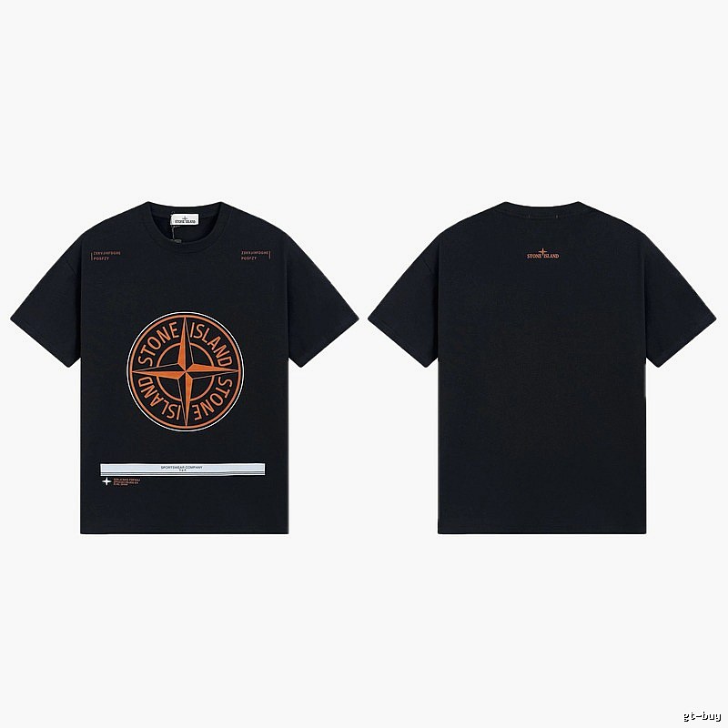 Stone Island Compass Techwear Style Black Short Sleeve T-Shirt