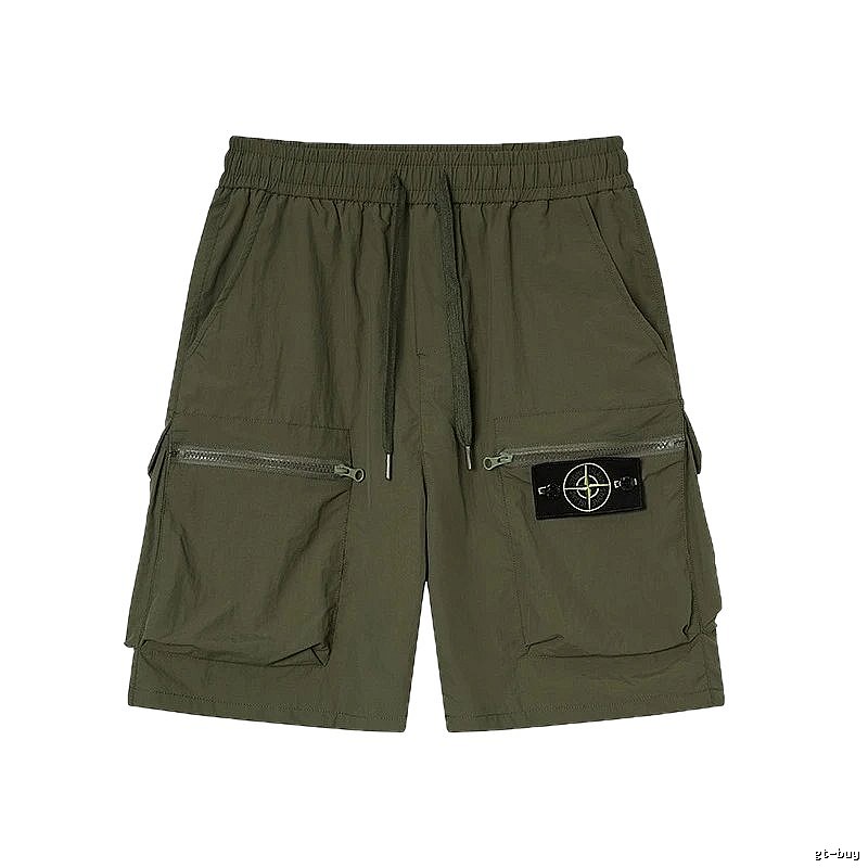 Stone Island Functional Style Army Green Cargo Shorts