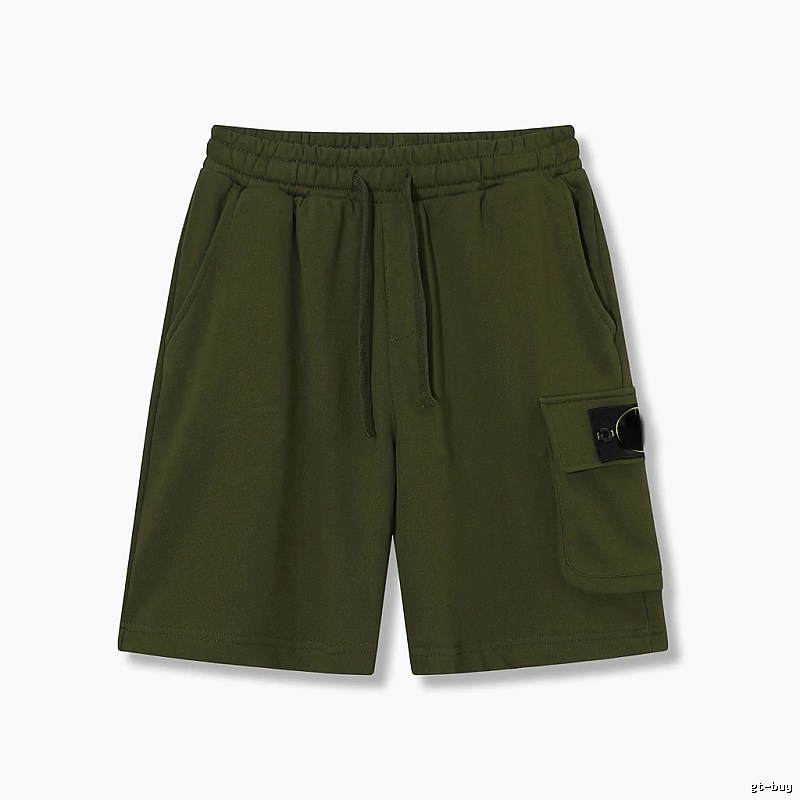 Stone Island military green work-style shorts