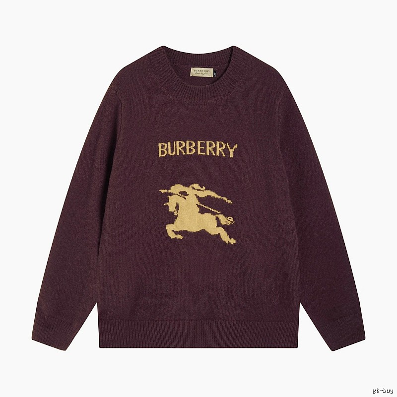 Streetwear Rotation Wool Knit Sweater by Burberry with Graphic Lettering