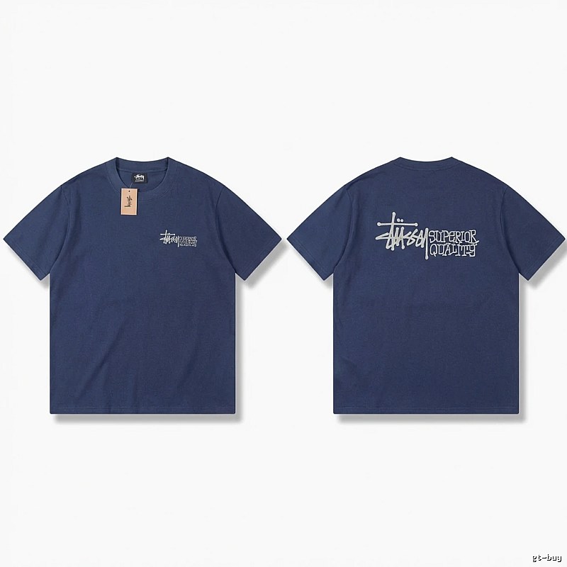 Stussy basic casual dark blue T-shirt