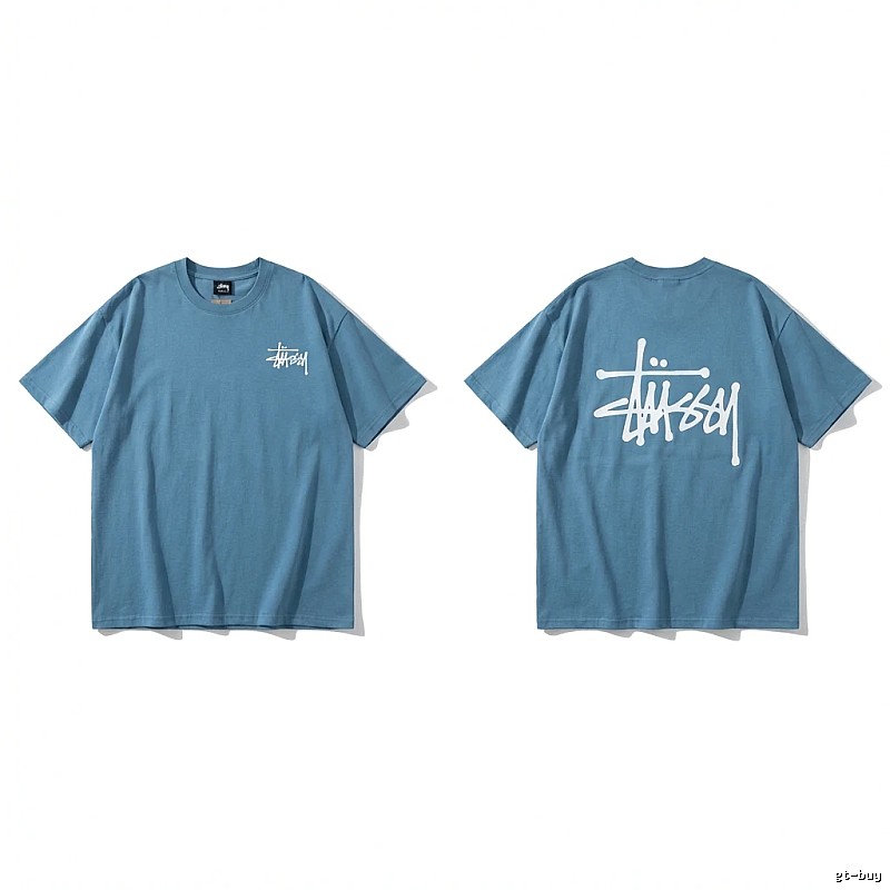 Stussy basic simple style blue T-shirt