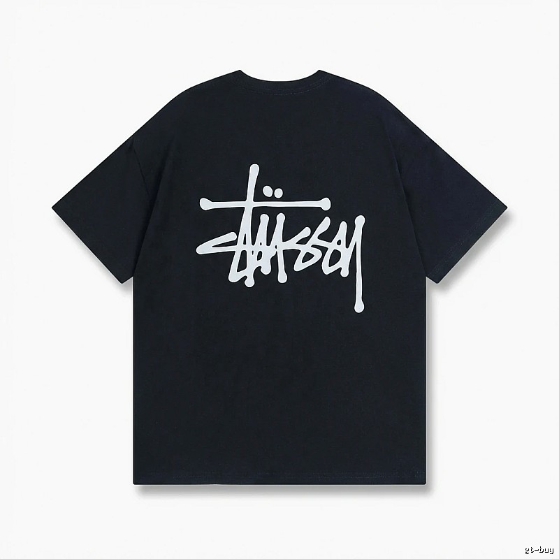 Stussy basic street style black T-shirt
