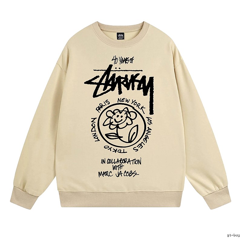 Stussy Beige Style 539 Graphic SweatShirt Travel Pack