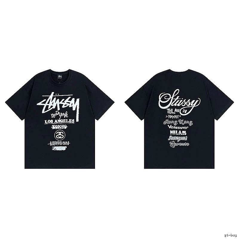 Stussy Black Spider Graphic T-Shirt Bold Graphic Logo
