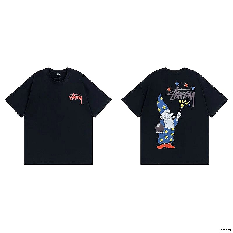 Stussy Black Spider Graphic T-Shirt Sport Casual Logo