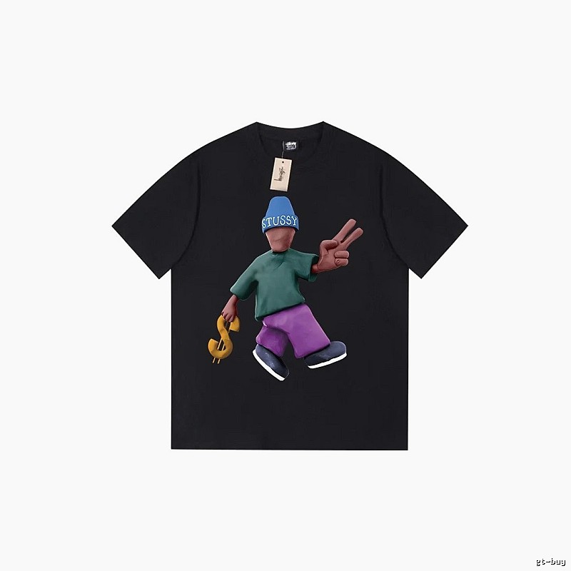 Stussy Compact Graphic T-shirt Black White Stussy for Smart Casual Looks