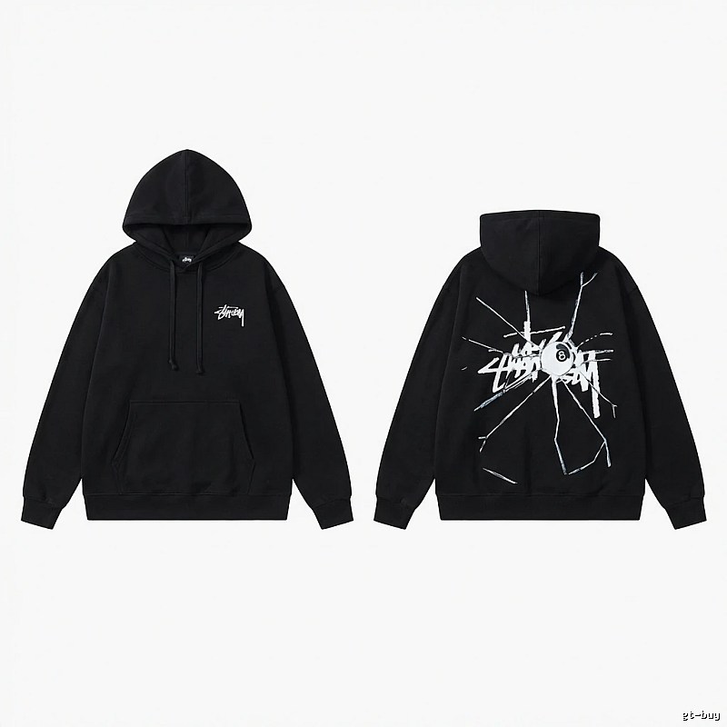 Stussy dark style black hoodie