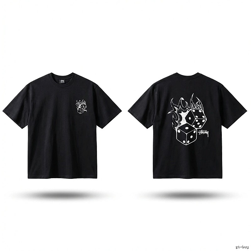 Stussy Dice Print Black T-shirt