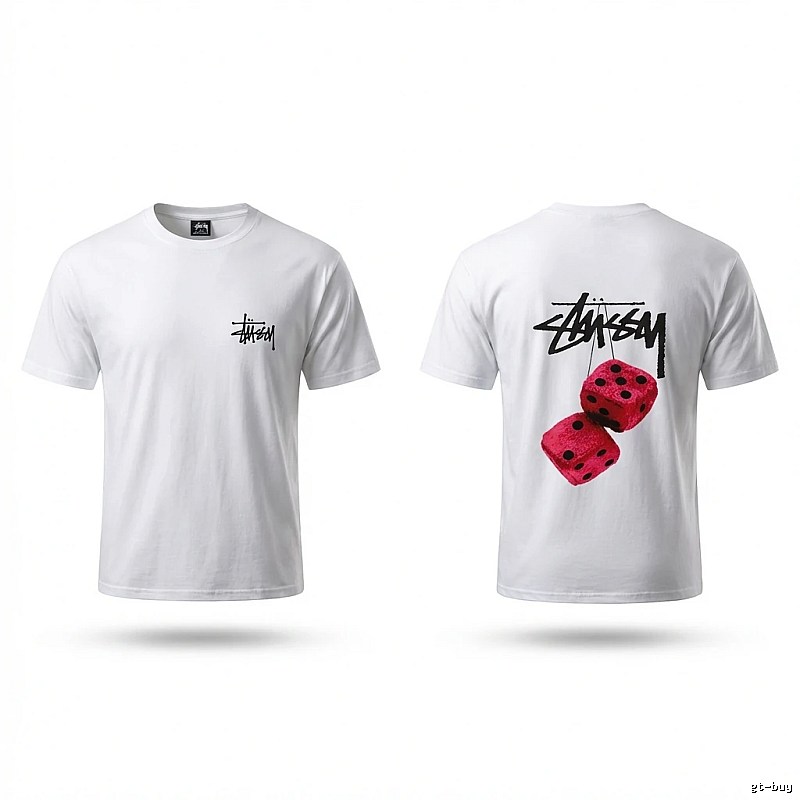 Stussy Dice Print White T-shirt