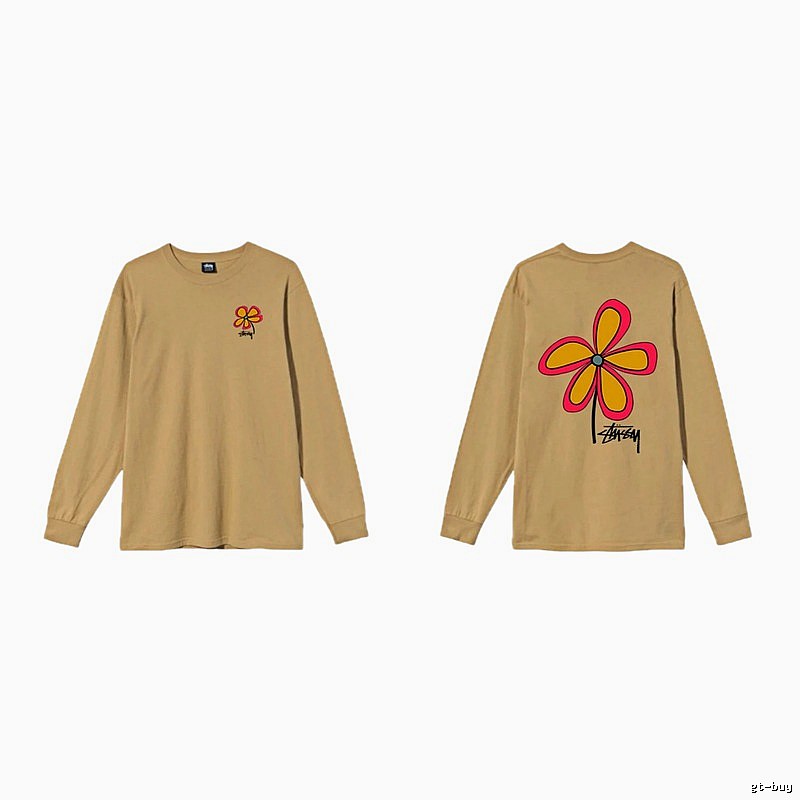 Stussy Floral Casual Khaki Long-Sleeve