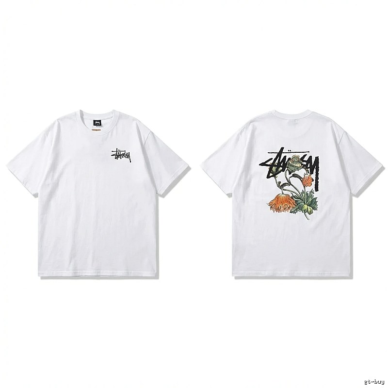 Stussy Floral Print White T-shirt