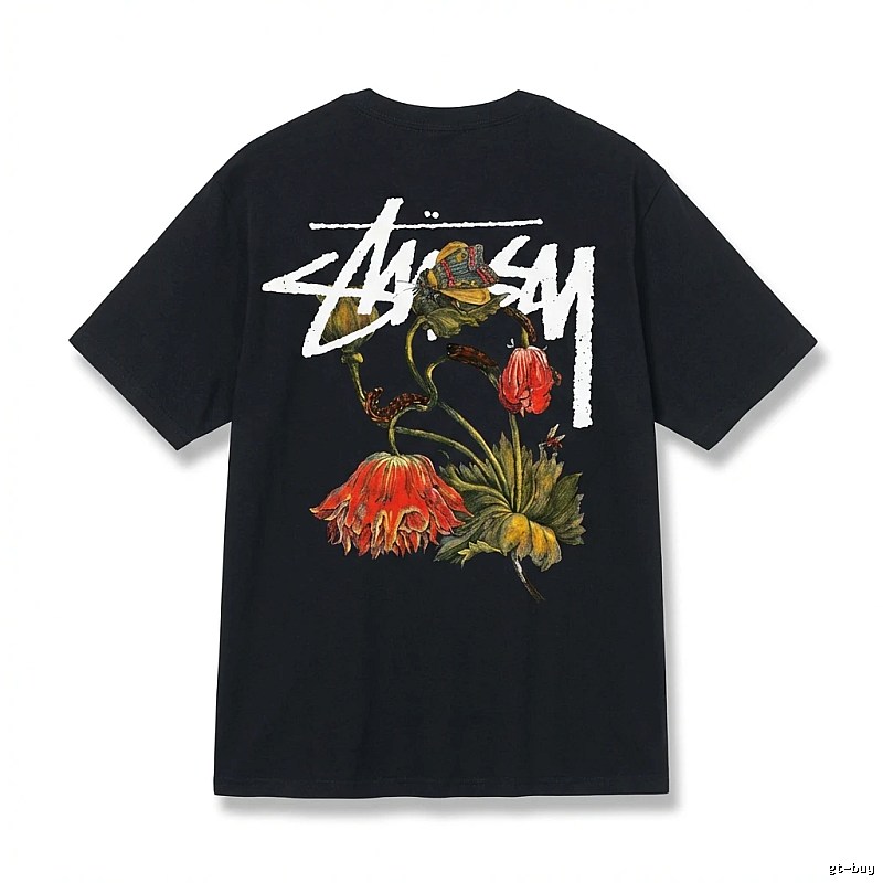 Stussy Floral Style Black T-shirt