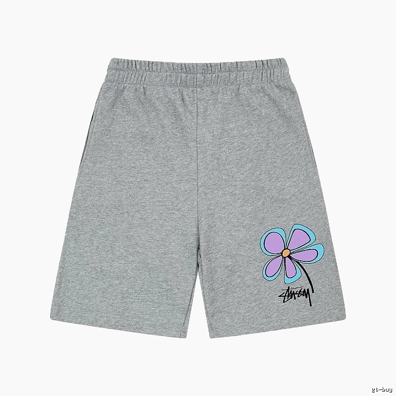 Stussy floral-style gray shorts