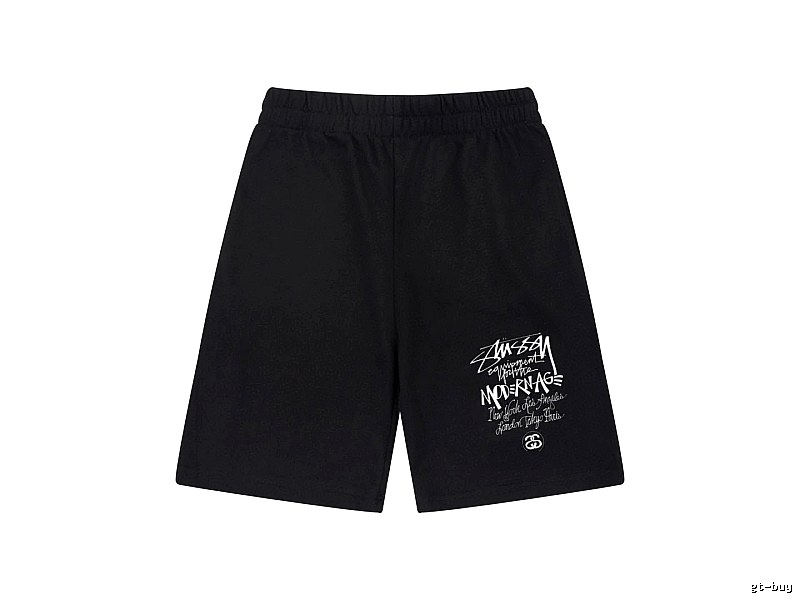 Stussy graffiti-style black shorts