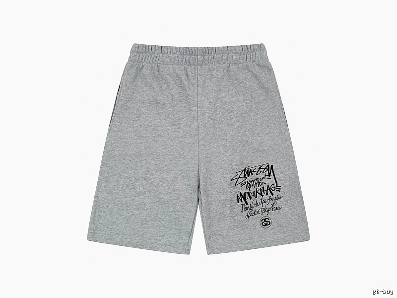Stussy graffiti-style grey shorts