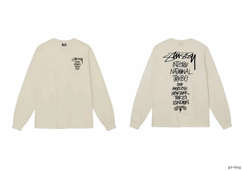 Stussy graffiti-style off-white long-sleeve