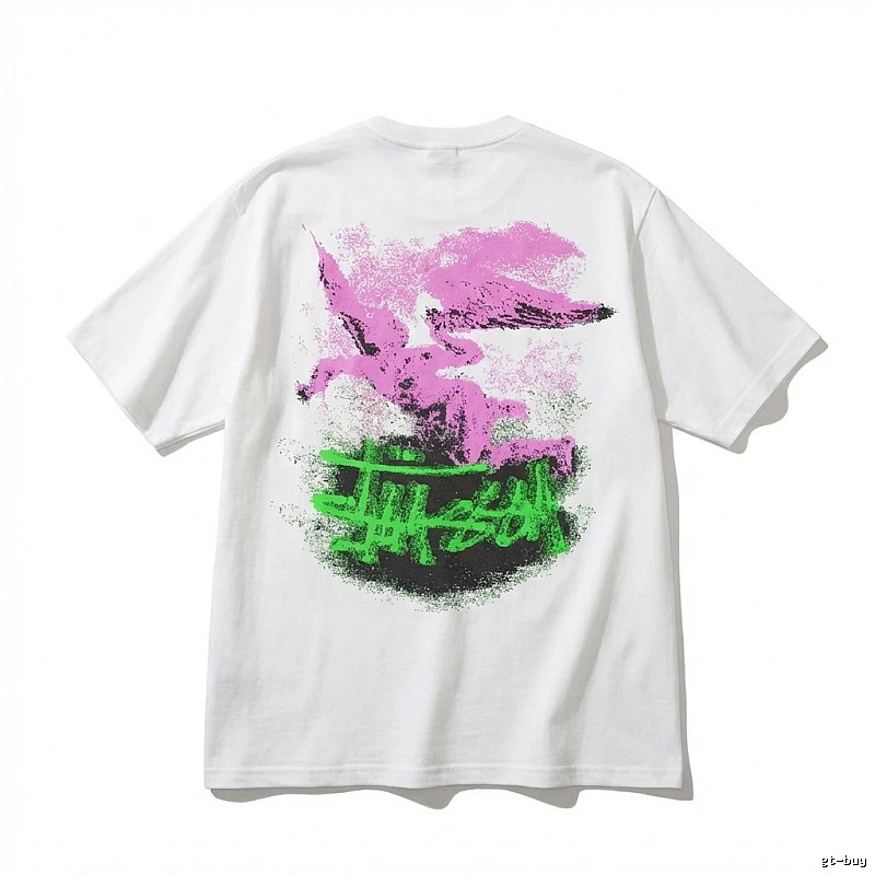 Stussy graffiti-style white T-shirt