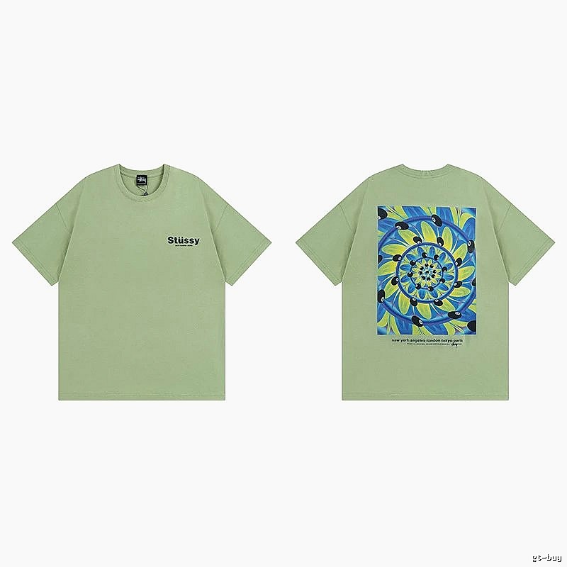 Stussy Green Spider Graphic T-Shirt Outdoor Days Logo
